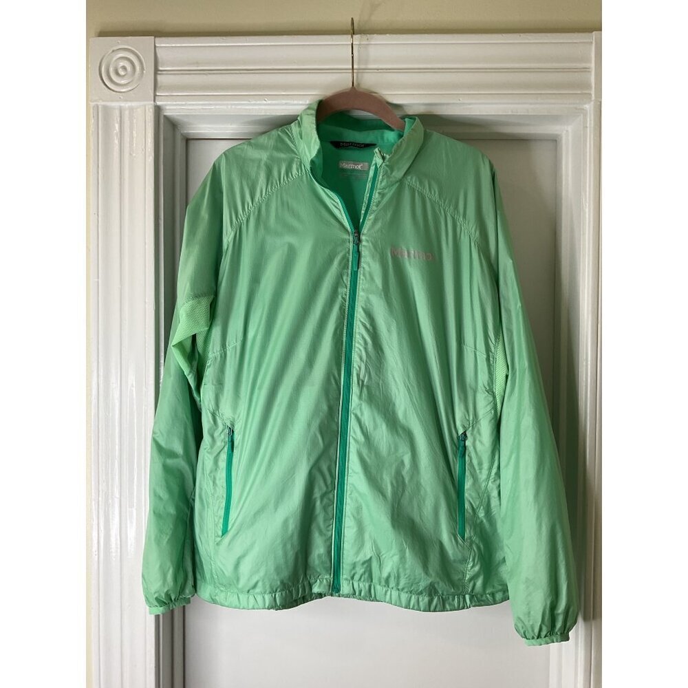 Marmot Women's Lightweight Full-Zip Windbreaker Jacket L/G Mint Green